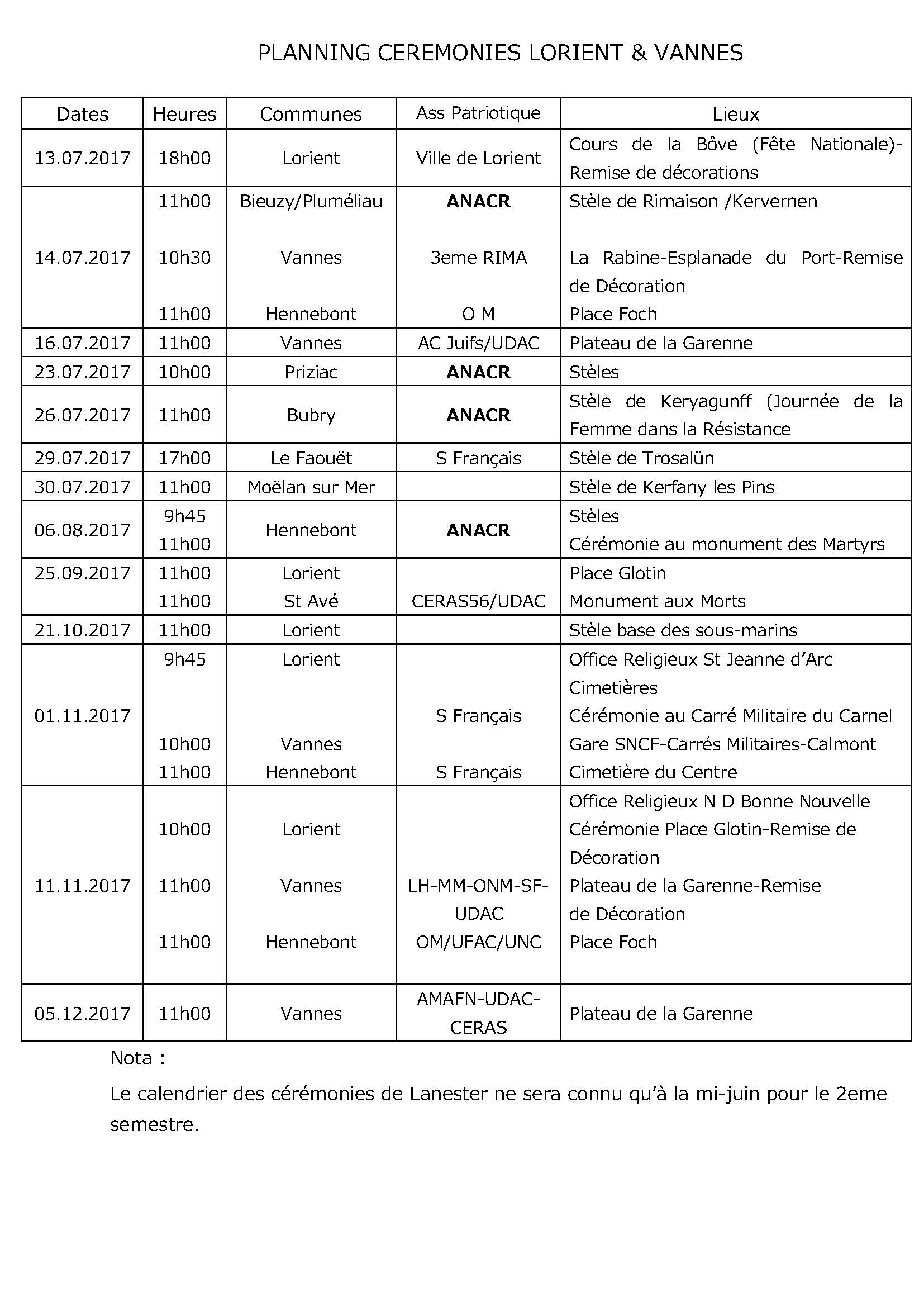 PLANNING CEREMONIES 2017 Page 2